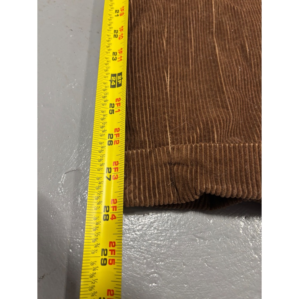 LL Bean Brown Corduroy Pants Mens 42W 100% Cotton Wide Wale Cuffed Trousers - Picture 4 of 5